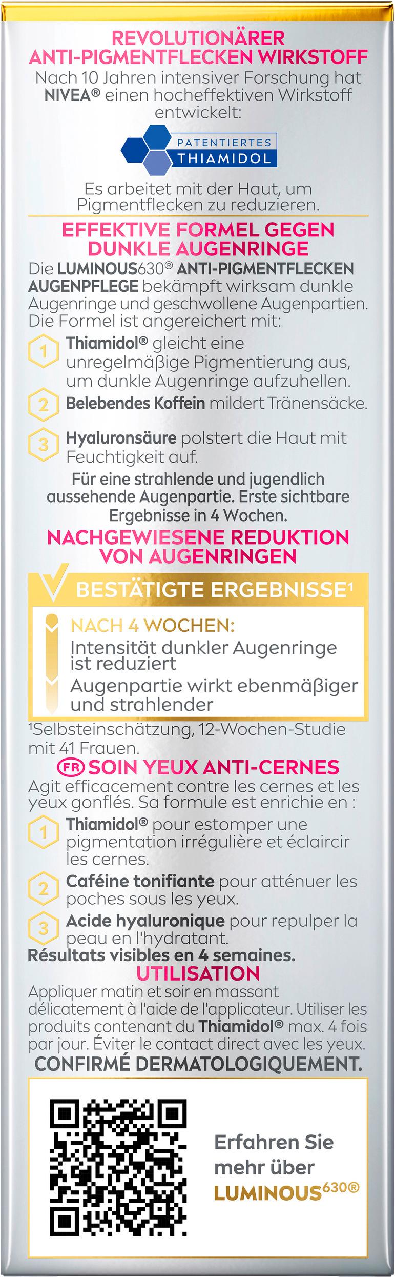 Produktbild NIVEA Luminous 630 Anti-Pigmentflecken Augenpflege 2 von 2