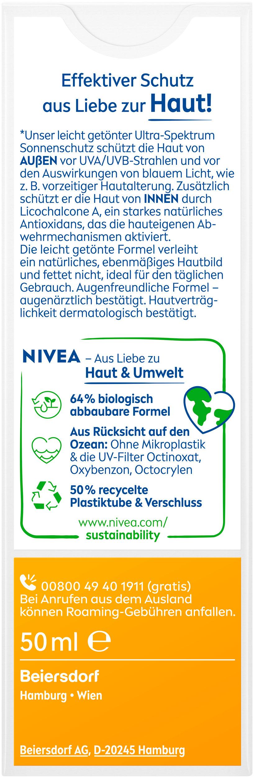 Produktbild Nivea Sun UV Gesicht mattierend getönt hell LSF 50+ 2 von 3