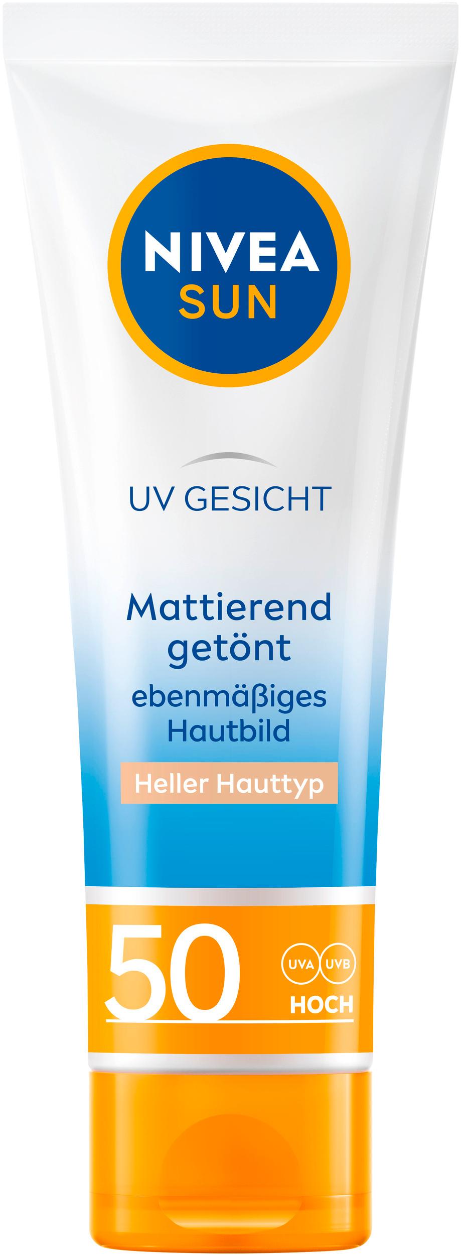 Nivea Sun UV Gesicht mattierend getönt hell LSF 50+