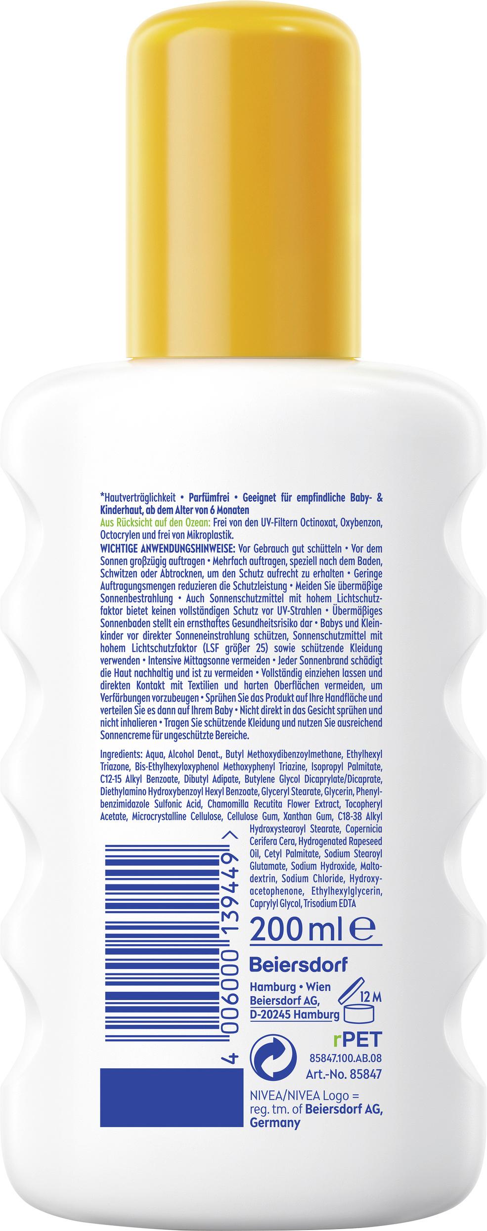 Produktbild NIVEA SUN Kids Schutz&Sensitiv Sonnenspray Lsf 50+ 2 von 2