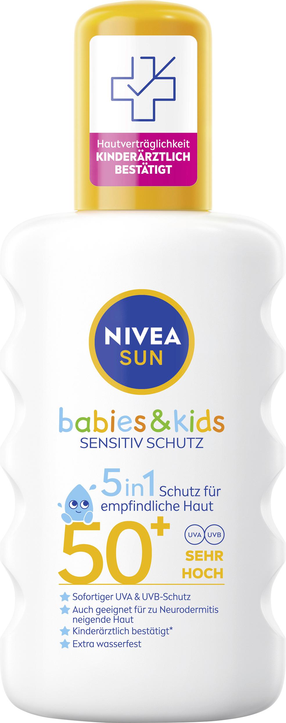NIVEA SUN Kids Schutz&Sensitiv Sonnenspray Lsf 50+