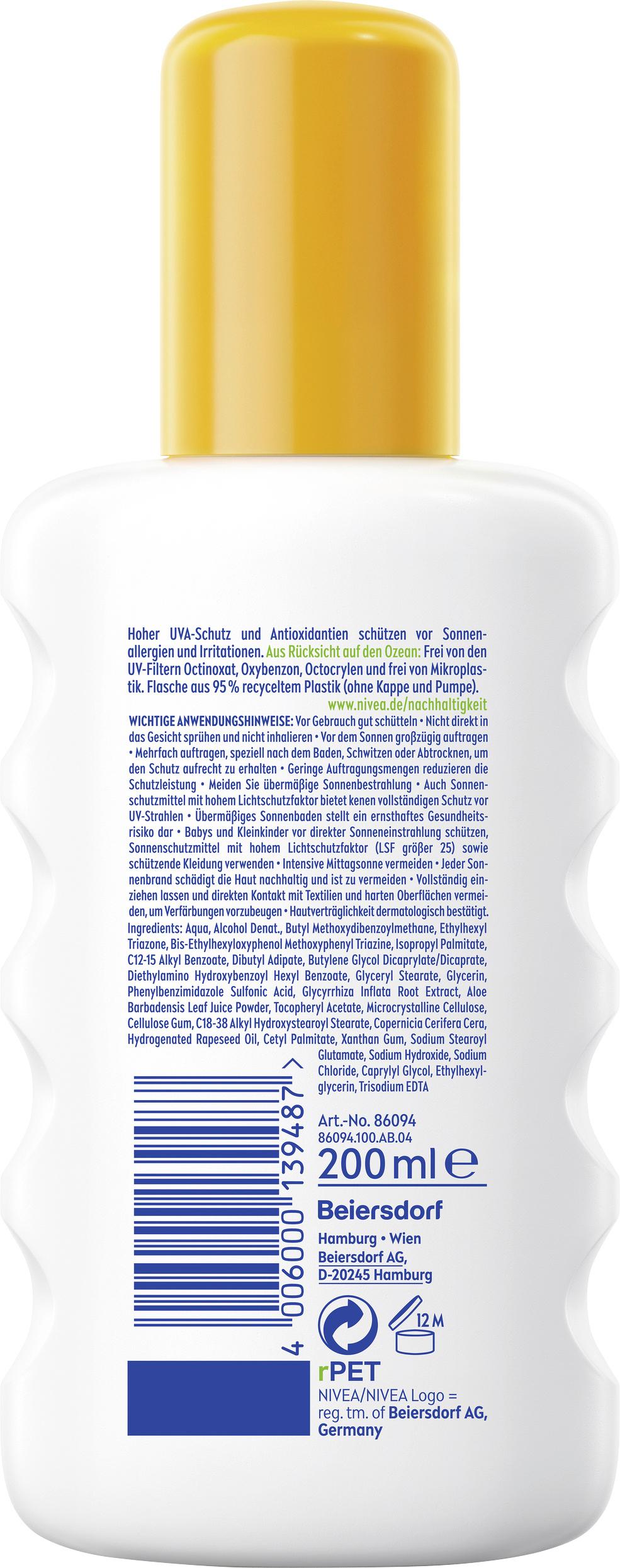 Produktbild NIVEA SUN Sonnenspray sensitiv Sofort-Schutz Sonnenallergie LSF50+ 2 von 2