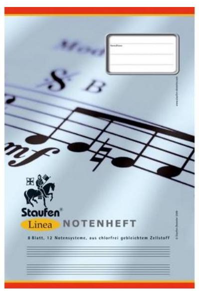 Notenheft A4 hoch 8 Blatt Lineatur 14