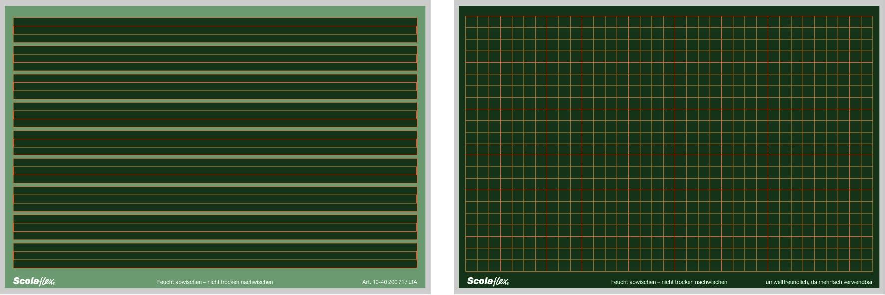 Scolaflex Schülertafel Lineatur 1 - Rückseite kariert