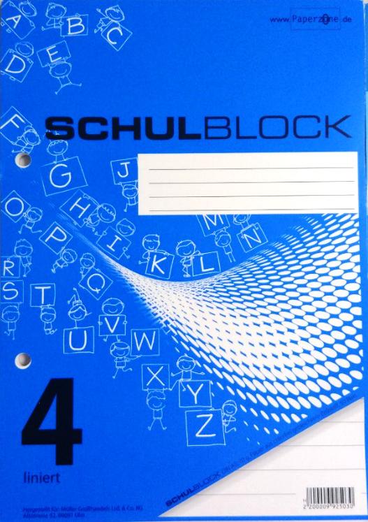 PAPERZONE Schulblock A5 Lineatur 4 50 Blatt