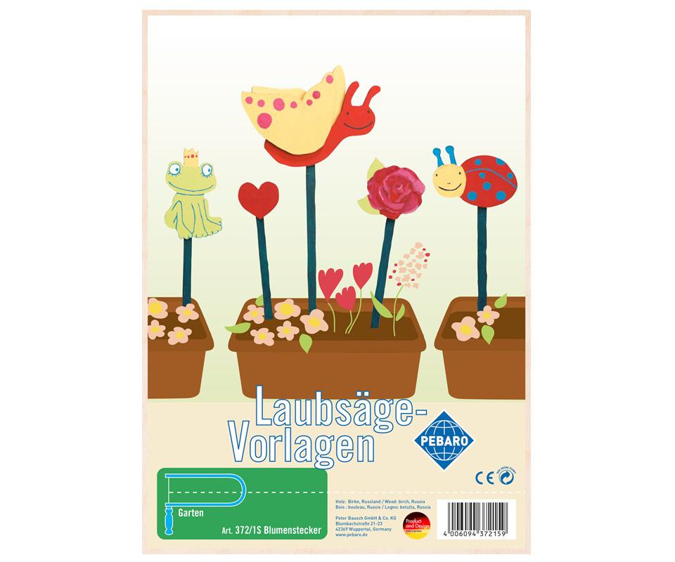 Pebaro - Laubsägevorlage DINA 4, 1 Platte, Blumenstecker