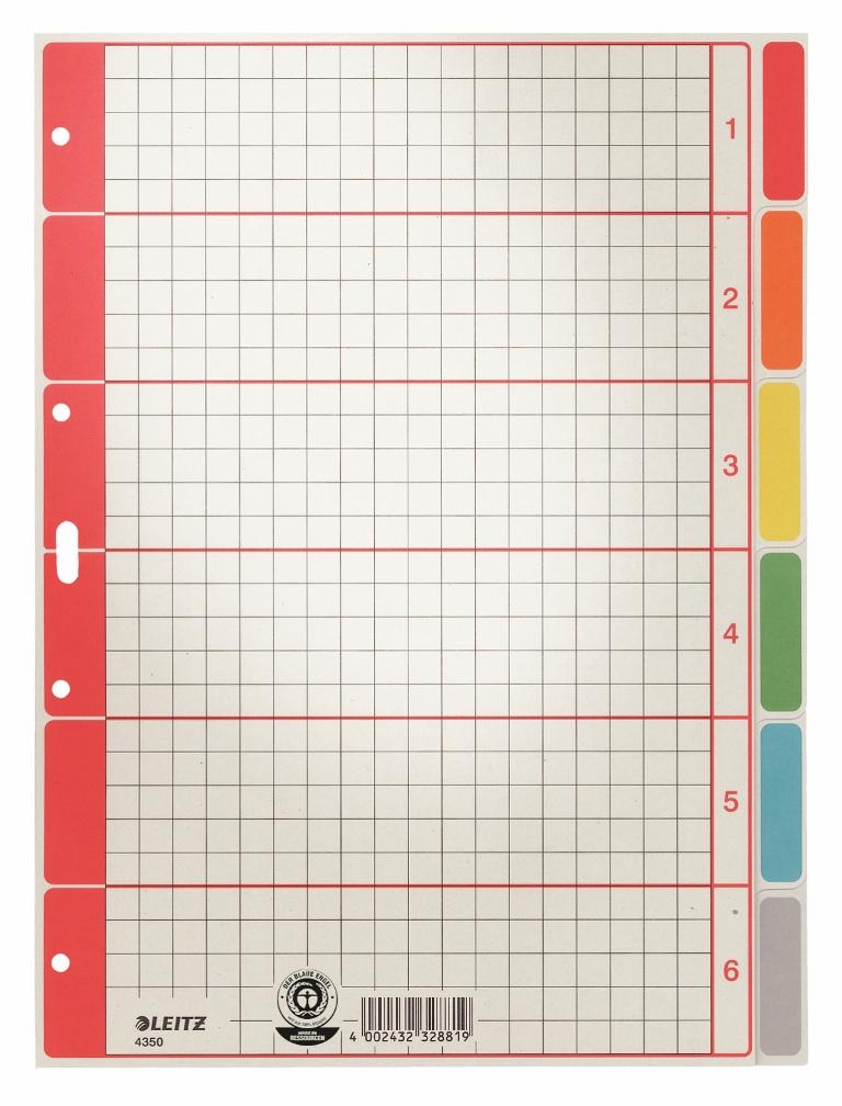 LEITZ Register A4 6-tlg. mehrfarbig