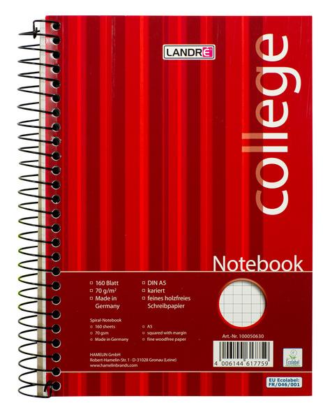Notebook College A5 160Blatt kariert
