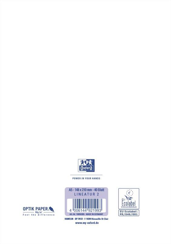 Produktbild Oxford Spiralschulblock A5 Landre Lineatur 1 3 von 3