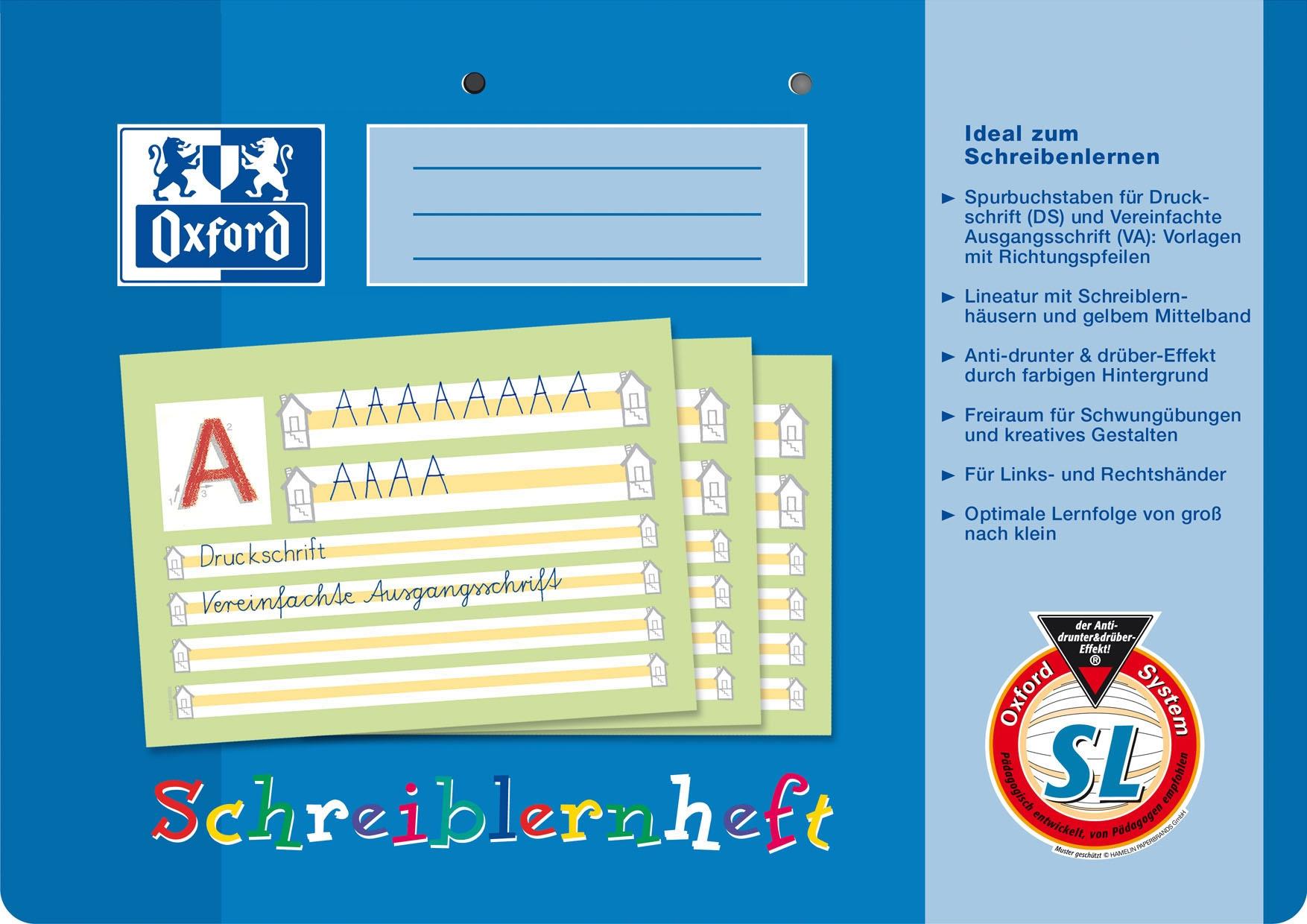 Oxford Schreiblernheft A4 Lineatur SL 16 Blatt