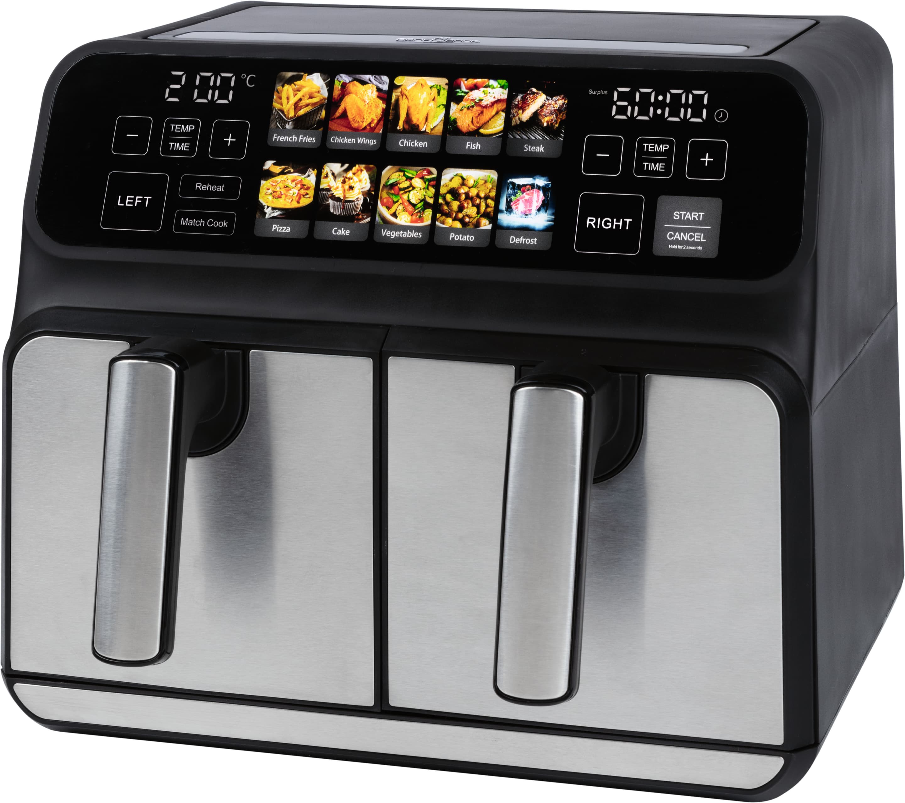 ProfiCook Doppel-Heißluftfritteuse PC-FR 1287 H inox 8l