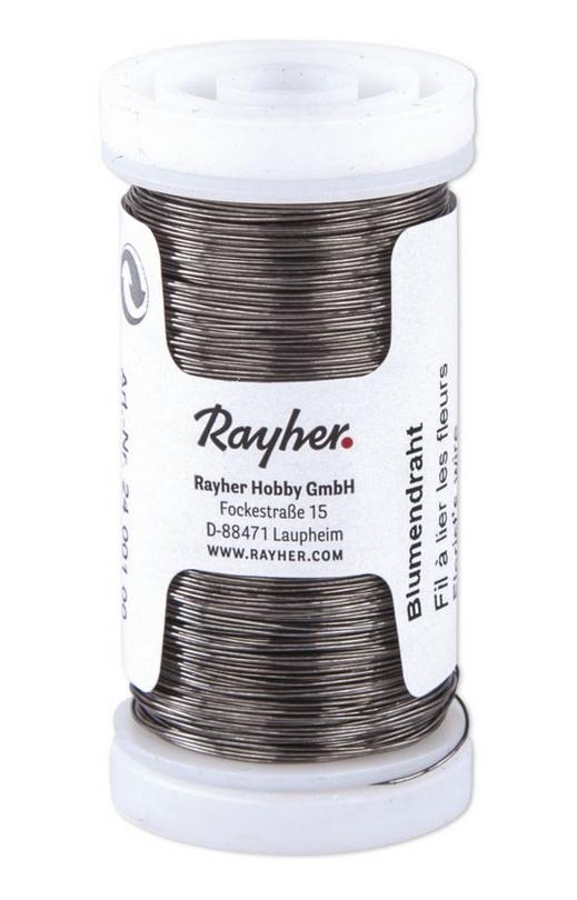 rayher BLUMENDRAHT SCHWARZ 0,35MMx100M 2400100