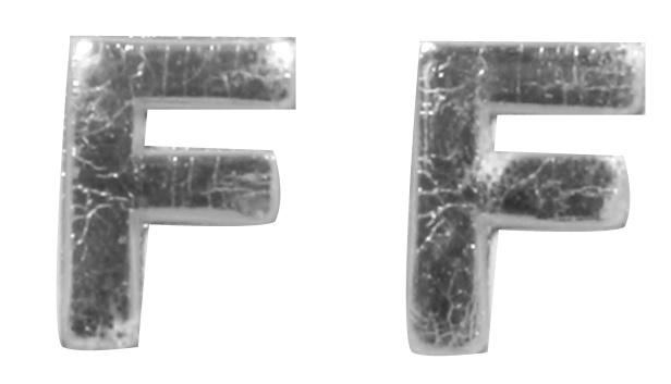 Produktbild rayher Wachsbuchstaben -F- silber 9mm 2Stück 2 von 2