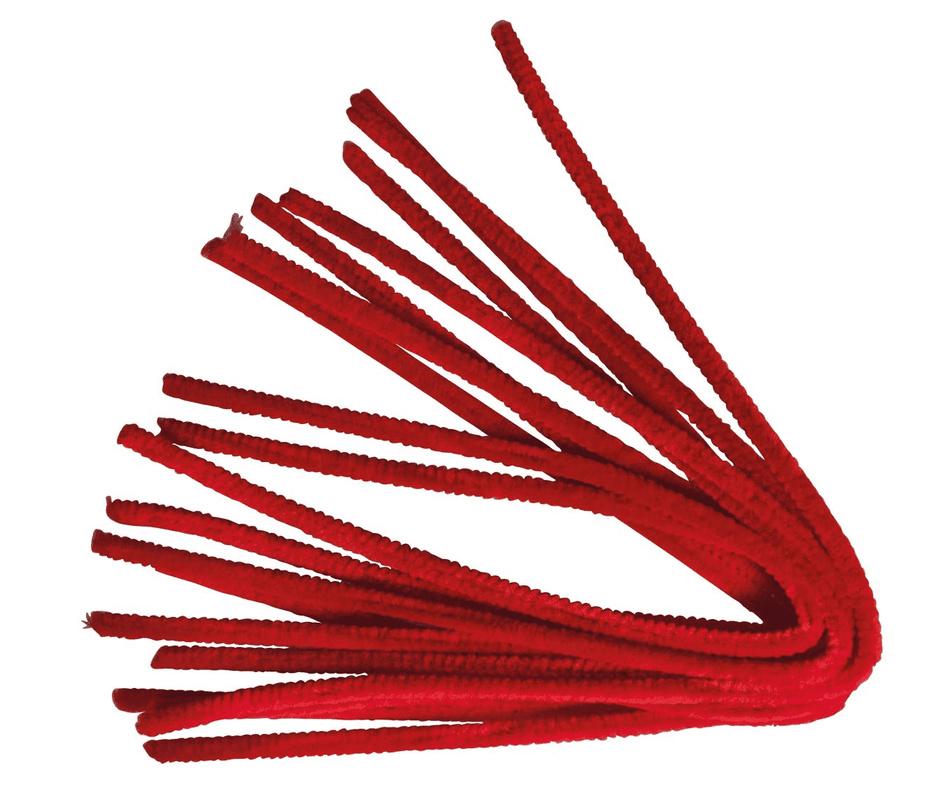 rayher CHENILLE-DRAHT 9MM 50CM ROT 10 STK. 5210618