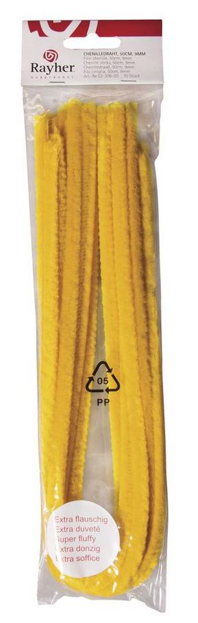 Produktbild rayher Chenilledraht, gelb, 50cm, Stärke 9 mm, SB-Btl 10Stück 2 von 3