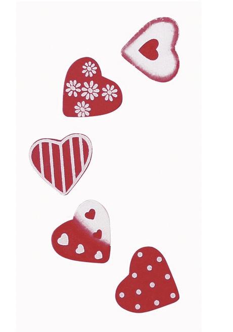 rayher HOLZSTREUTEILE HERZ 2CM ROT/WEISS 20STK. 8890300