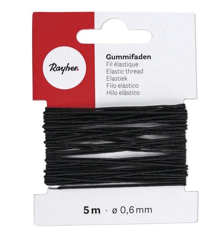 rayher GUMMIFADEN 0,6MMX5M SCHWARZ 8909001