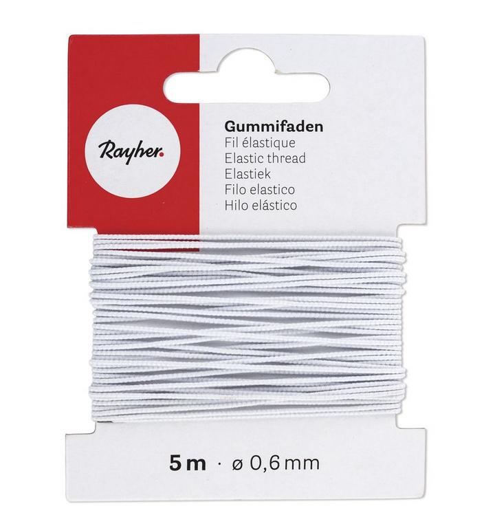 rayher GUMMIFADEN 0,6MMX5M WEISS 8909002