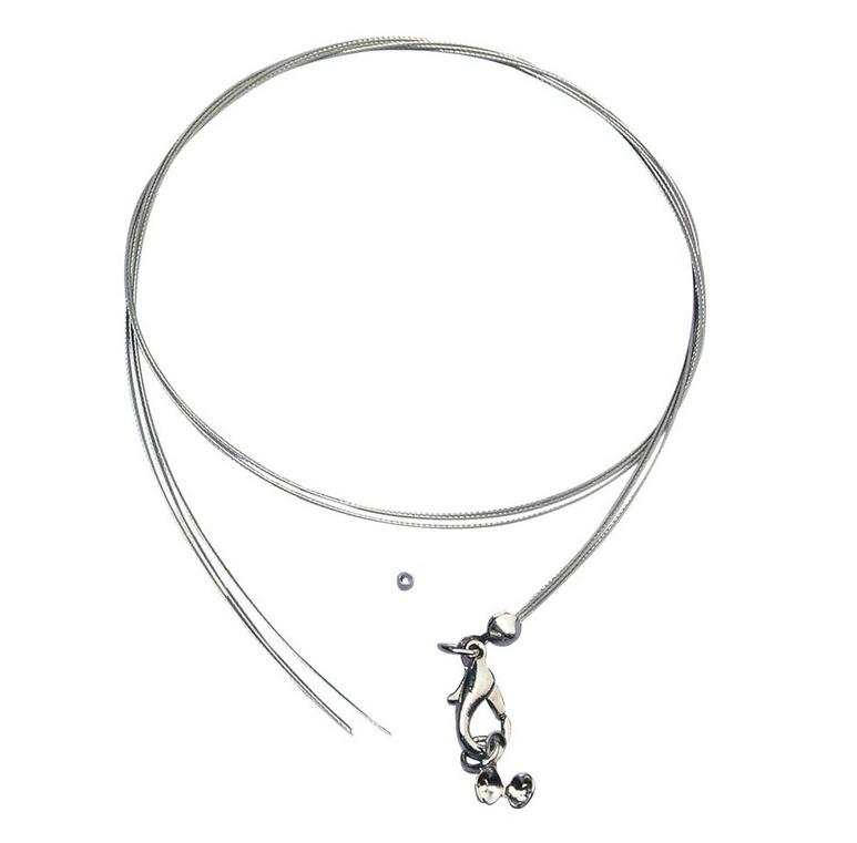 rayher SCHMUCKDRAHT-COLLIER 0,4MMX50CM m.Karab.+ Quetschp. PLATIN 2226621