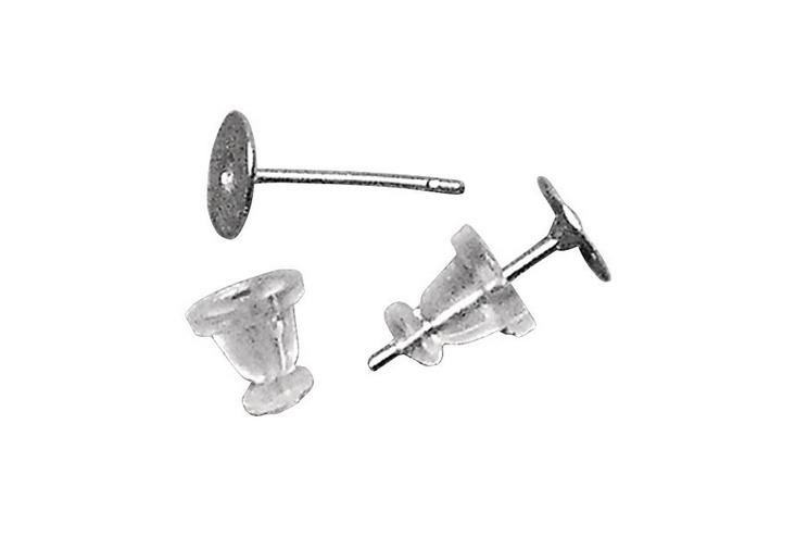 rayher OHRSTECKER M. PLATTE U. CLUTCH 6MM 4 STÜCK 2228000