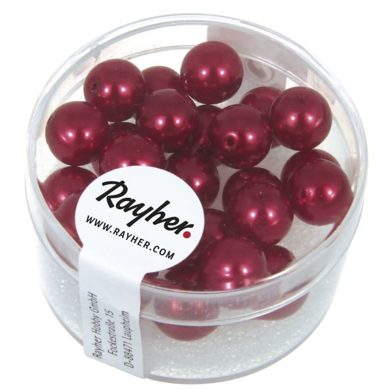 rayher RENAISSANCE GLASWACHSPERLEN 8MM KLASSIKROT 25 STÜCK DOSE 14402287