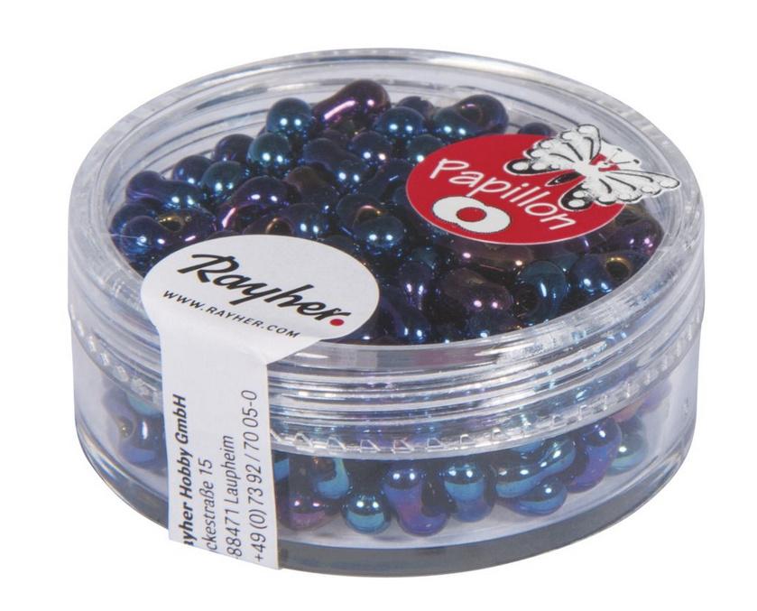 rayher PAPILLON-ROCAILLES 3X6,5 SAPHIR 18G DOSE 14143830