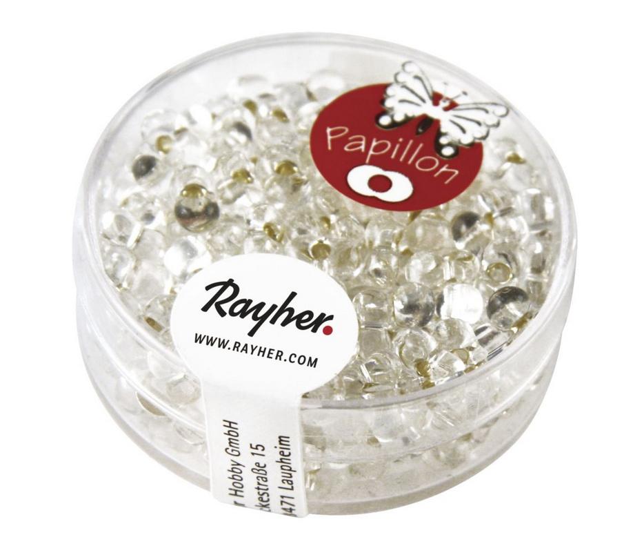 rayher PAPILLON-ROCAILLES 3X6,5 BERGKRISTALL 18G DOSE 14143801