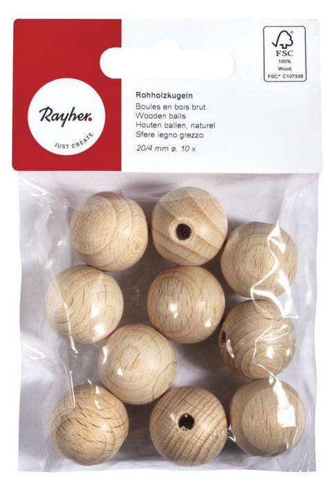 rayher Rohholzkugeln gebohrt 20mm ø