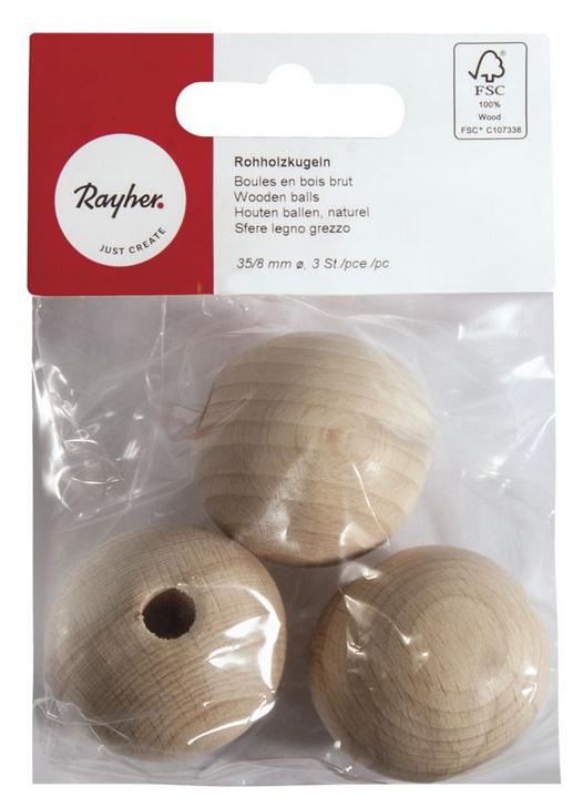 rayher Rohholzkugeln gebohrt 35mm ø