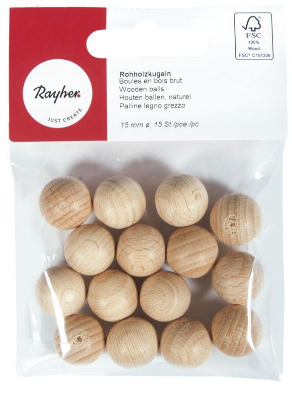 rayher Rohholzkugeln ungebohrt 15mm ø