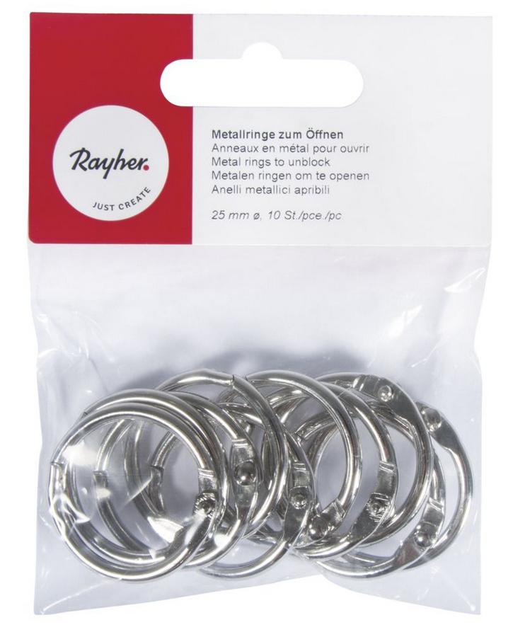 Produktbild rayher Metallringe zum Öffnen, 25 mm ø innen, SB-Btl. 10 Stück 2 von 2