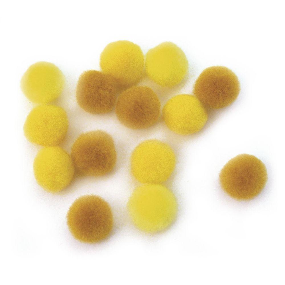 rayher Pompons, 15mm ø SB-Btl 60Stück, gelb sortiert