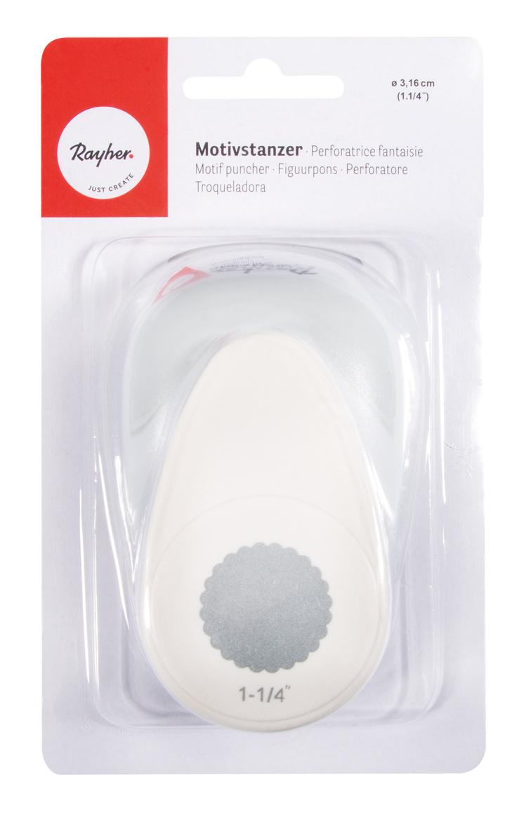 rayher Motivstanzer rund mit Zierrand 3,16cm ø