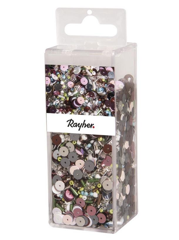 rayher PAILLETTEN-PERLENMIX M.DRAHT PASTELL 90G MIX U. DRAHT 50MX0,3MM 14789000