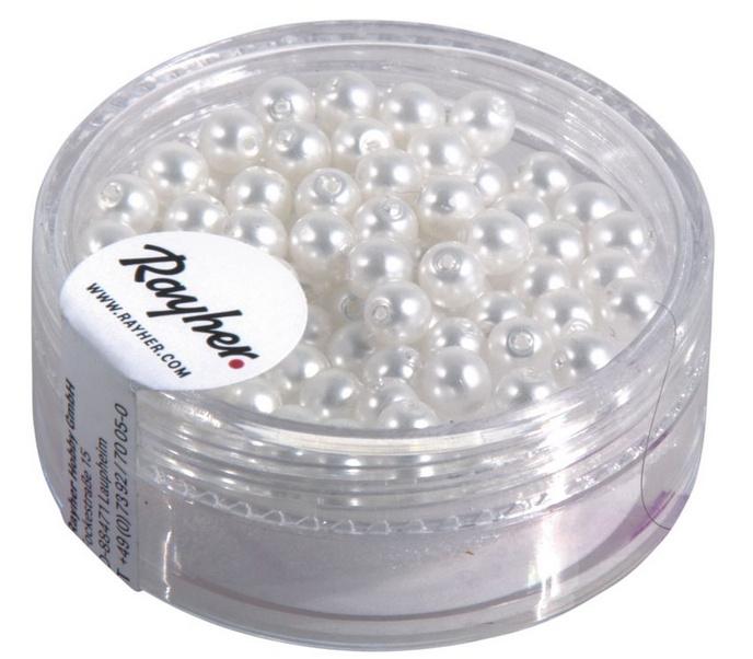 rayher RENAISSANCE GLASWACHSPERLEN 4MM MATT WEISS 85 STÜCK DOSE 14446100