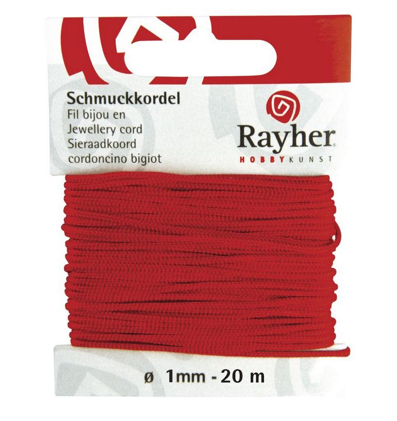 rayher SCHMUCKKORDEL 1MMX20M ROT 8947318