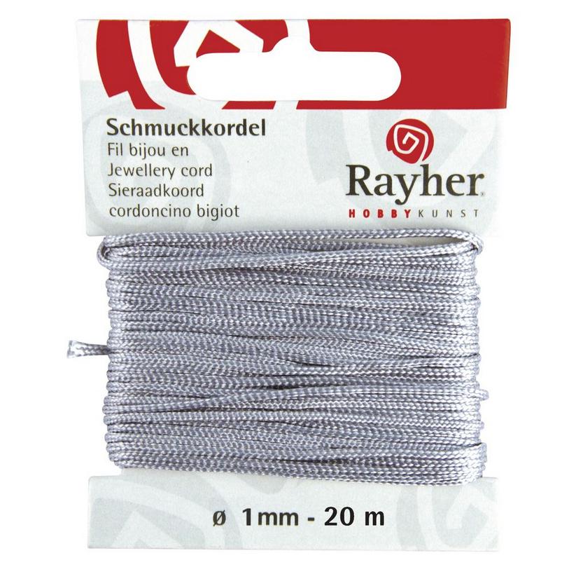 rayher SCHMUCKKORDEL 1MMX20M GRAU 8947325