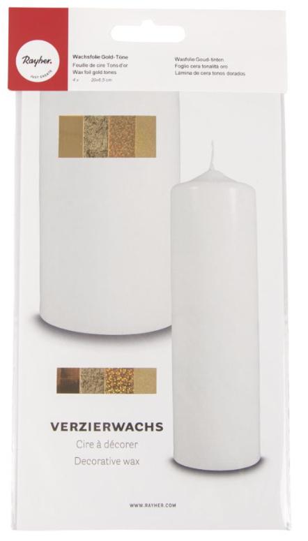 rayher Wachsfolie Gold-Töne20 x 6,5cm sortiert