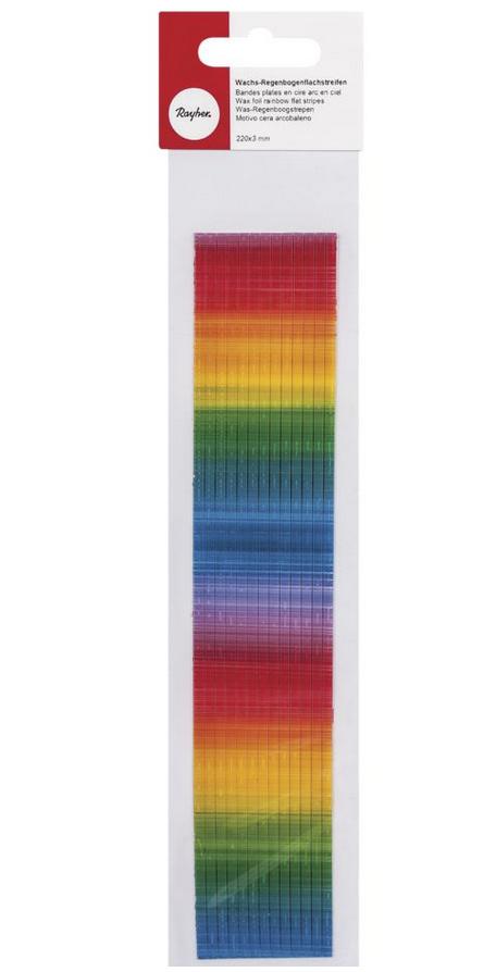 Produktbild rayher Wachs-Regenbogenflachstreifen, 220x3mm, 13 Streifen à 3mm, SB-Btl 2 von 2