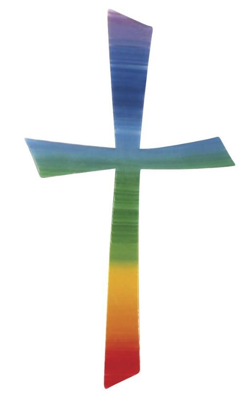 Produktbild rayher Wachs-Motiv Kreuz Regenbogen 10,5 x 5,5cm 2 von 2