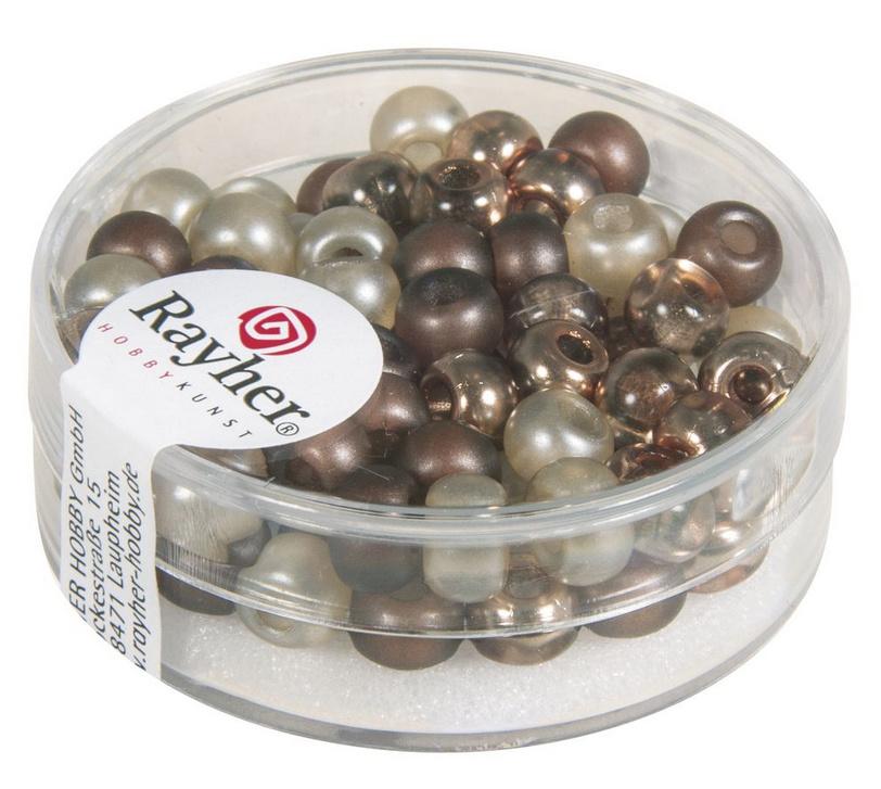 rayher ROCAILLESMIX M.GROSSLOCH 5,5MM NOUGAT 80ST. DOSE 14799532