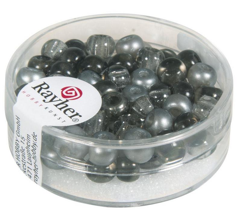 rayher ROCAILLESMIX M.GROSSLOCH 5,5MM STEINGRAU 80ST. DOSE 14799558
