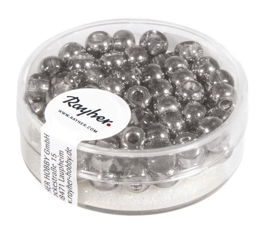 rayher ROCAILLESMIX METALLIC M.GROSSLOCH 5,5MM SILBER 80ST. 14825606