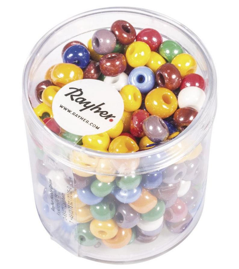 Produktbild rayher GLAS-GROSSLOCHRADL OPAK 6MM GEMISCHT DOSE 55G 1418549 2 von 2