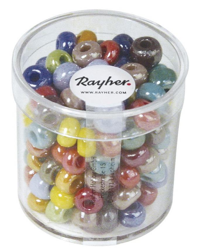 Produktbild rayher GLAS-GROSSLOCHRADL OPAK 8,7MM GEMISCHT DOSE 55G 1418749 2 von 2