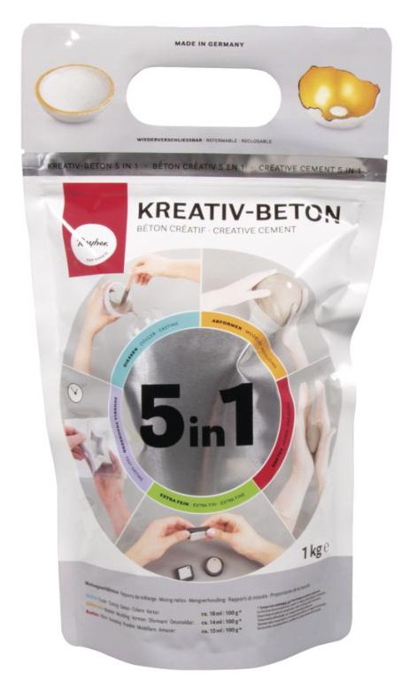rayher Kreativ-Beton 5in1Beutel 1kg steingrau