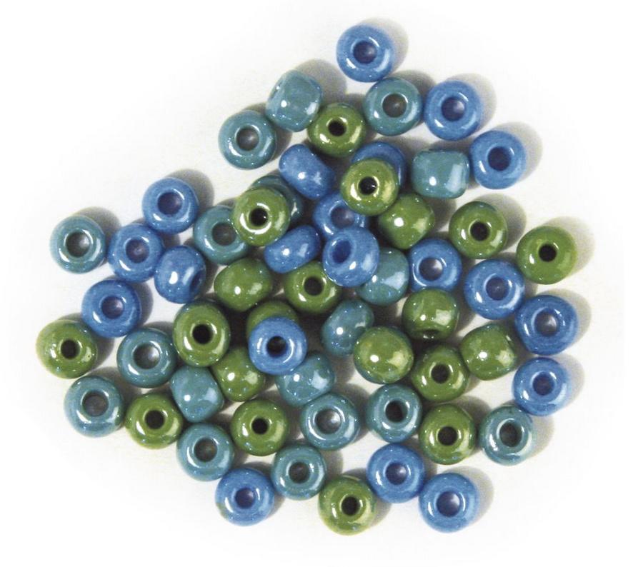 rayher GLAS-GROSSLOCHRADL OPAK 6MM GRUEN-BLAU DOSE 55G 1439100