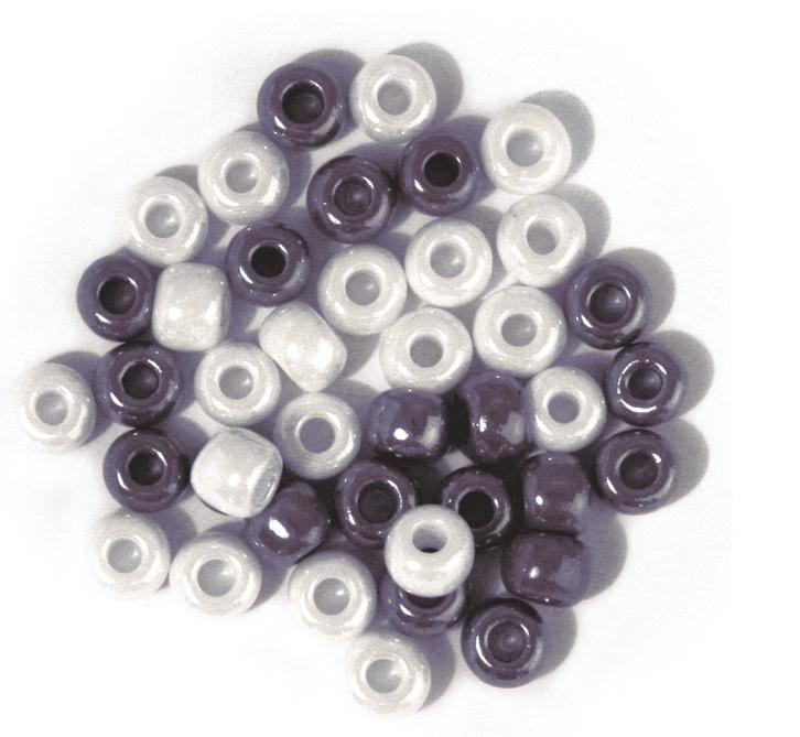 rayher GLAS-GROSSLOCHRADL OPAK 8,7MM GRAU/LILA/WEISS DOSE 55G 1439300