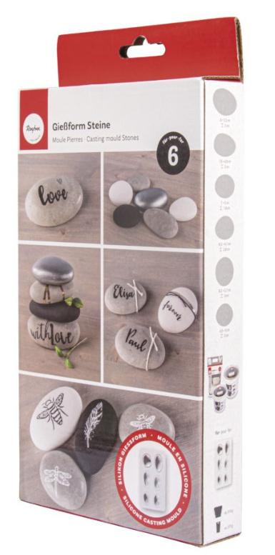 Produktbild rayher Silikon-Gießform Steine 14,5x26x3,5cm 6 Formen 5 von 5
