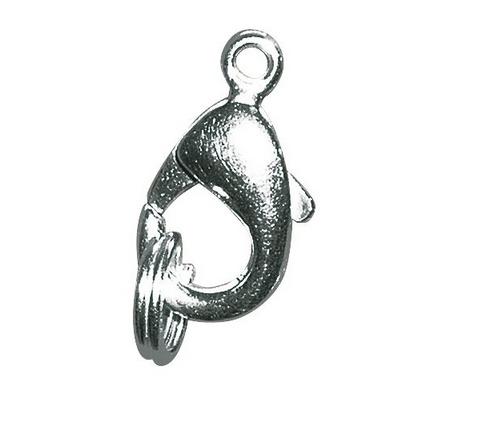 rayher KARABINER-SCHLIESSE M. RING 9,5MM SILBER 2 STUECK  2219422